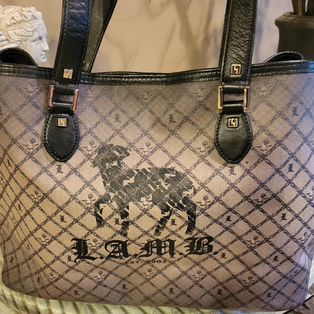 L.A.M.B. by Gwen Stefani Lamb Logo Tote Shoulder Bag Luxury Designer #573 - Picture 11 of 13
